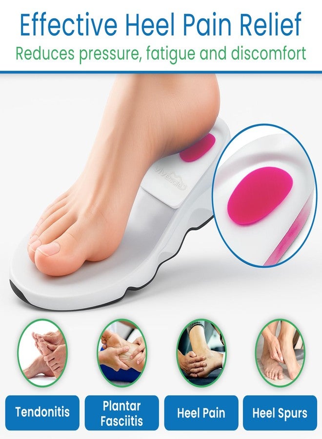 ViveSole Gel Heel Cups (Pair) - Silicone Cushion Insert Pads for Pain Relief, Plantar Fasciitis, Heel Spurs, Shoes, Achilles Treatment - Foot Comfort Support Protectors for Women, Men(Pink, Small/Med) - Image 3